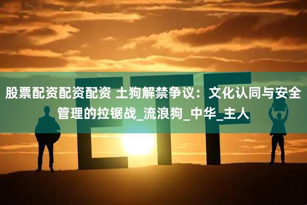 股票配资配资配资 土狗解禁争议：文化认同与安全管理的拉锯战_流浪狗_中华_主人