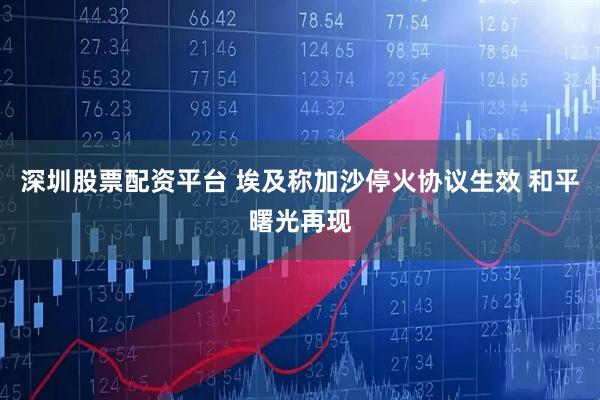 深圳股票配资平台 埃及称加沙停火协议生效 和平曙光再现